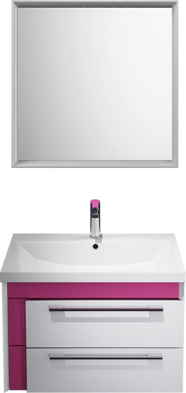 Тумба с раковиной Iddis Color Plus 60 белая, розовая