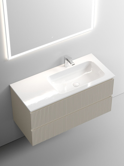 Тумба с раковиной Sancos Snob T 100 Beige Soft правая SNT100RCE, подвесная