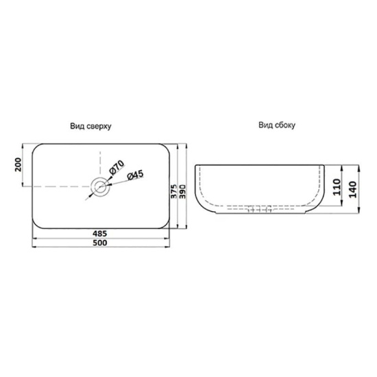 Накладная раковина CeramaLux 2105