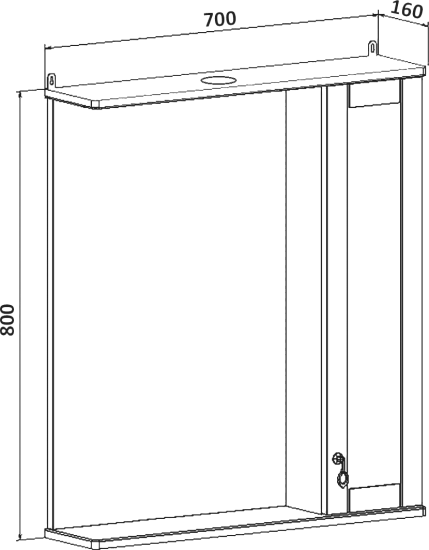 Зеркало Runo Мерида 70 R