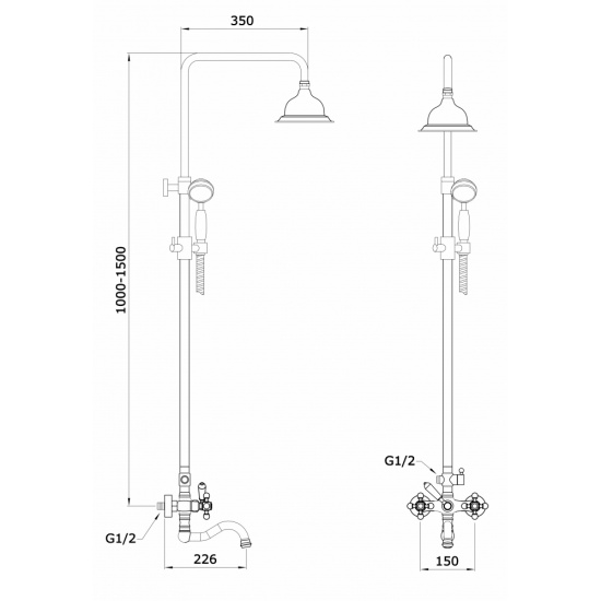 Душевая стойка Ganzer Konstantin GZ 09063D