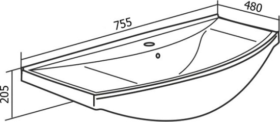 Мебель для ванной Runo Турин 75
