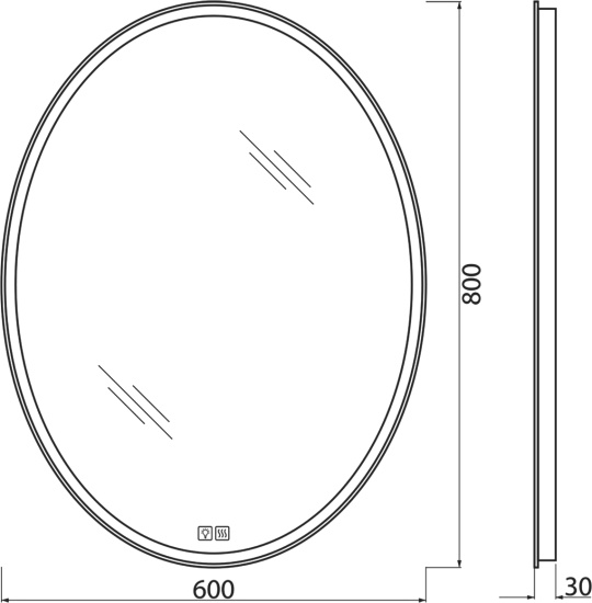 Зеркало BelBagno SPC-VST-600-800-LED-TCH-WARM с подсветкой