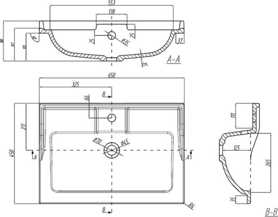 Тумба с раковиной Aquaton Лофт Фабрик 65 дуб кантри