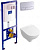 Инсталляция Villeroy & Boch 9224 6100 + кнопка Villeroy & Boch Viconnect 9224 9061 хром + унитаз подвесной Villeroy & Boch O Novo 5688 H1 01 alpin