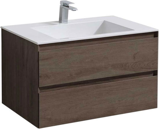 Мебель для ванной Vincea Luka 80 2 ящика, темный дуб