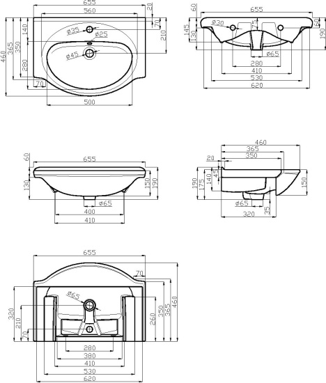 Тумба с раковиной Misty Рим 65 орех