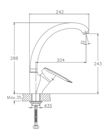 Смеситель для кухни Haiba HB4107-2