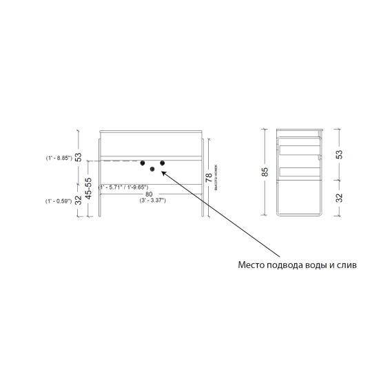 Тумба с раковиной Armadi Art Vallessi Zebrano 80 подвесная