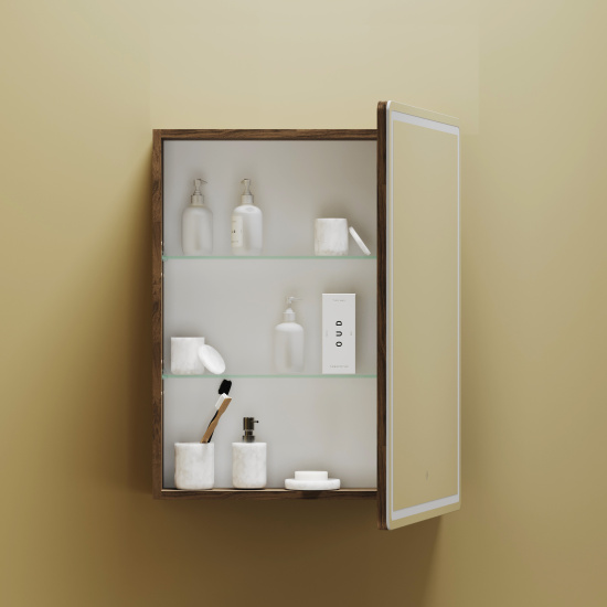 Зеркало-шкаф Sancos Mirror 60 дуб чарльстон, с LED подсветкой