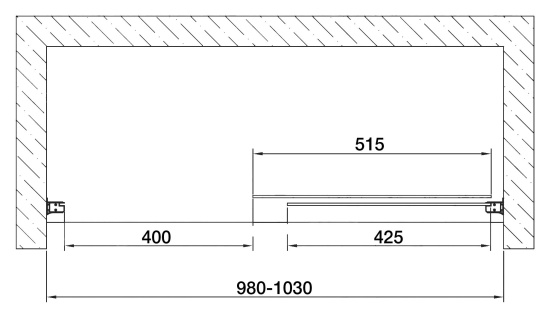 Душевая дверь в нишу Vegas Glass ZP 100 01 02 профиль белый, стекло шиншилла