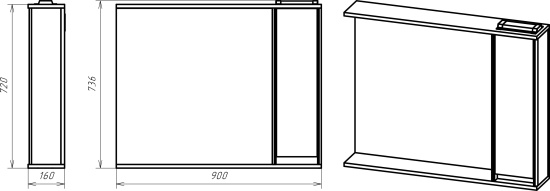 Зеркало Misty Адриана 90 R с подсветкой