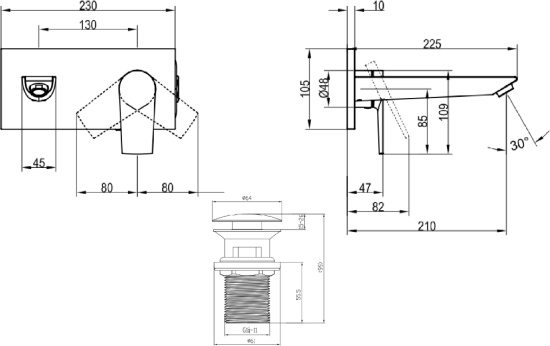 Смеситель для раковины Villeroy & Boch Subway 2.0 TVW10211211061