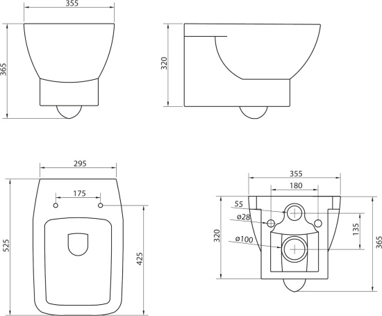 Чаша для унитаза подвесного BelBagno Lago BB128CH