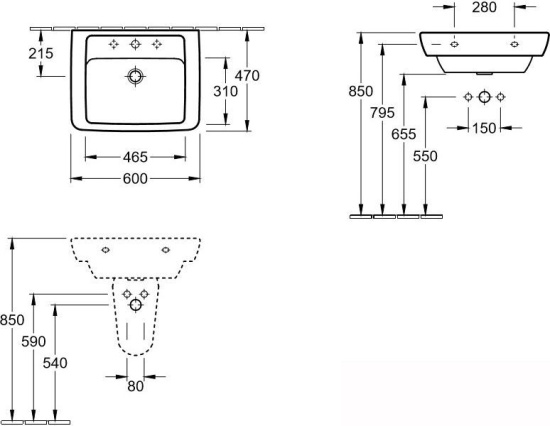 Раковина Villeroy & Boch Verity Design 51036001 60 см