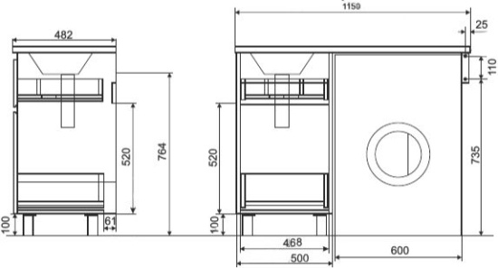 Тумба с раковиной Эстет Dallas Luxe 115 напольная, 2 ящика