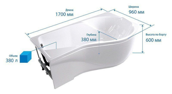 Акриловая ванна Triton Мишель 180х96 см R с гидромассажем