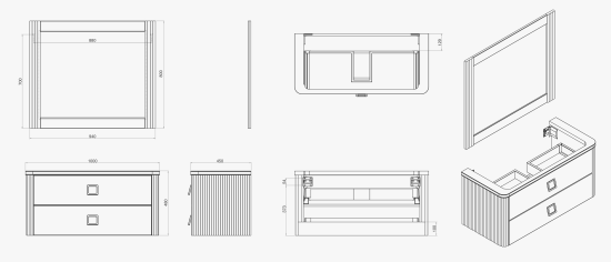 Тумба с раковиной ValenHouse Аурум 100 белая, фурнитура хром