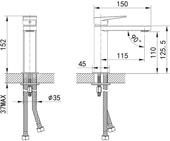 Смеситель для раковины Iddis Bridge BRDSB00i01