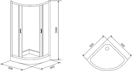 Душевой уголок Timo TL-8001 Fabric Glass с поддоном