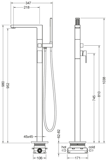 Напольный смеситель для ванны Timo Selene 2210/17Y-CR