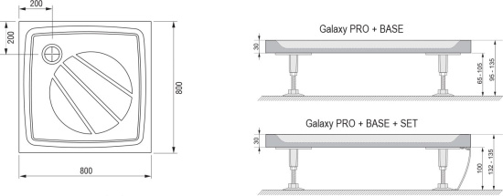 Поддон для душа Ravak Perseus Pro-80