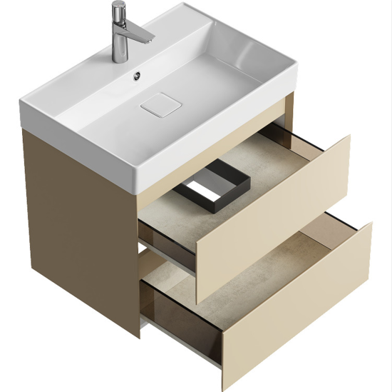 Тумба с раковиной Aqwella 5 stars Geometria 65 подвесная, 2 ящика, морская дюна