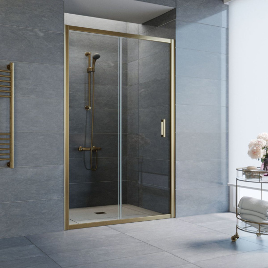 Душевая дверь в нишу Vegas Glass ZP 125 05 01 профиль бронза, стекло прозрачное