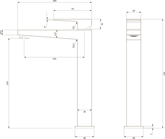 Смеситель для раковины Omnires Fresh FR7112MCR хром