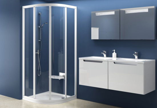 Душевой уголок Ravak SKCP4-80 Transparent, профиль белый