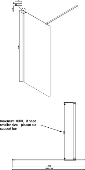 Душевая перегородка Ambassador Walk-In 15031111 110 см
