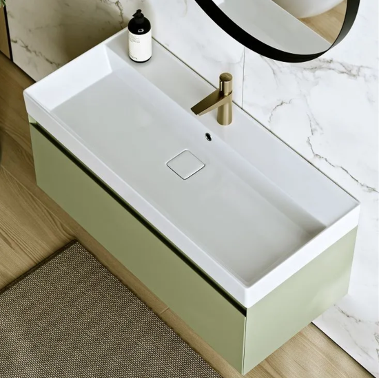 Тумба с раковиной Aqwella 5 stars Geometria 100 подвесная, 1 ящик, морская дюна