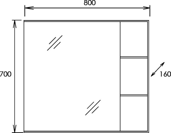 Мебель для ванной Onika Легран 80.13 R, дуб галифакс