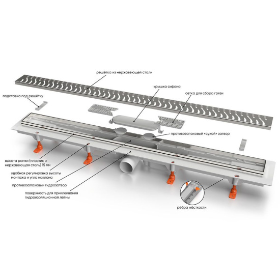 Душевой лоток Veconi 450 мм V450HS