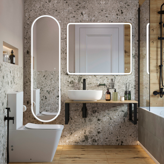 Столешница с раковиной Diwo Элиста 100 светлое дерево, с раковиной Moduo 50 Square