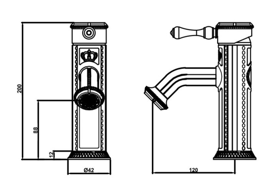 Смеситель для раковины Altrobagno Antik 0101 Br