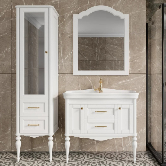 Пенал ValenHouse Эстетика 40 L белый, фурнитура золото