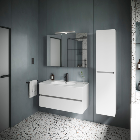 Тумба с раковиной Sancos Urban 100 белый глянец