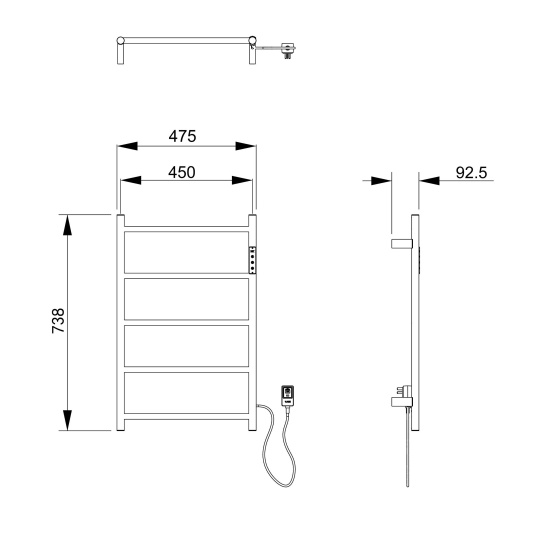 Полотенцесушитель электрический Wonzon & Woghand Bonn WW-AL405-BR