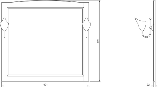 Тумба с раковиной ValenHouse Эллина 105 патина золото