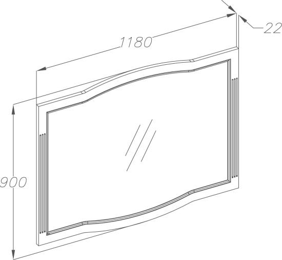Зеркало Opadiris Лаура 120 белое матовое