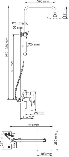 Душевая стойка Wasserkraft Wiese A18401