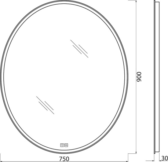 Зеркало BelBagno SPC-VST-750-900-LED-TCH-WARM с подсветкой