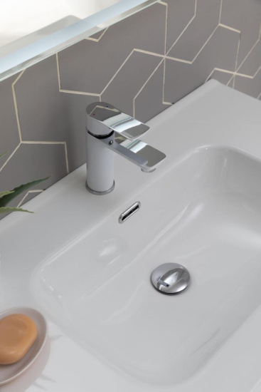 Тумба с раковиной Aquanet Алвита new 80 напольная, белая матовая, с дверками и ящиком
