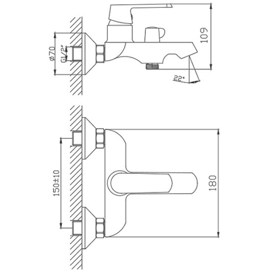 Смеситель для ванны Haiba HB60804 белый
