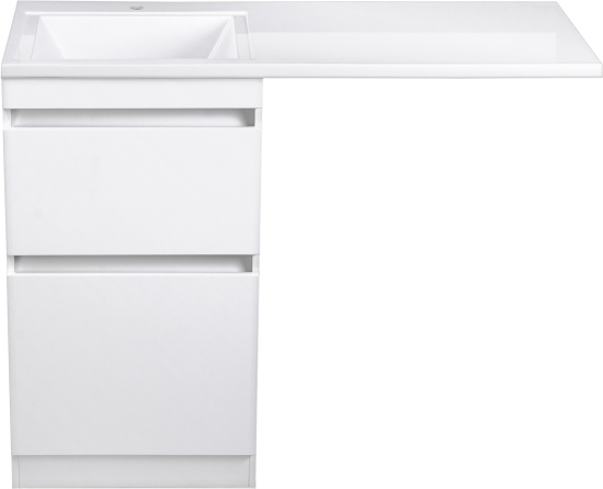 Тумба с раковиной Style Line Даллас 110 L Люкс Plus напольная, белая