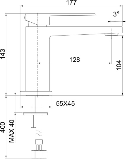 Смеситель для раковины Webert Pegaso PE830102794SSE матовое золото
