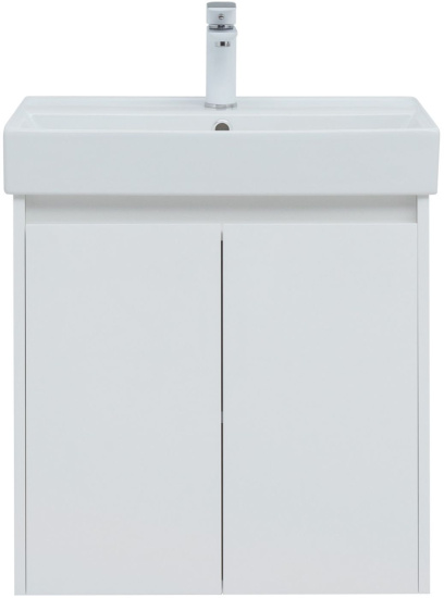 Тумба с раковиной Aquanet Nova Lite 60 белый глянец, с дверками