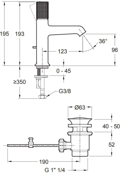 Смеситель для раковины Jacob Delafon Rivoli E24323-CP