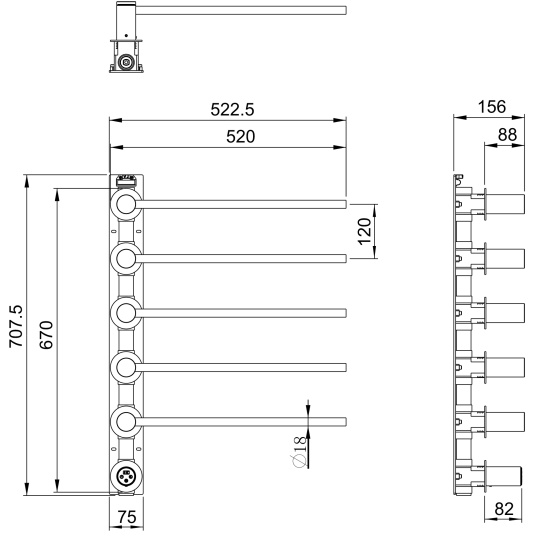 Полотенцесушитель электрический Wonzon & Woghand München WW-A355-MB